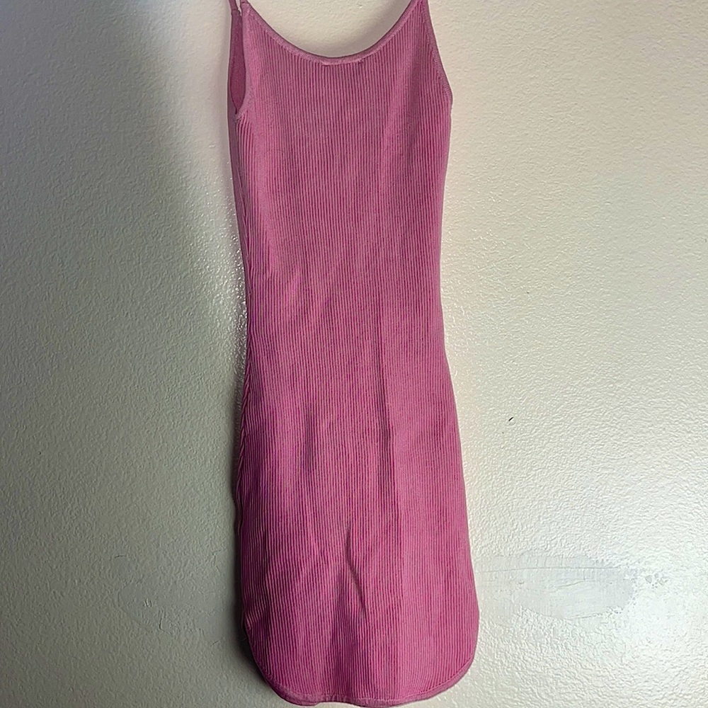 Precious Pink Ribbed Mini Dress S - Picture 2 of 4